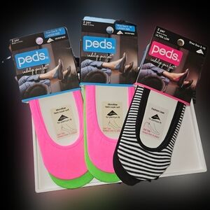 NWT 3 SETS/6 PAIRS PEDS WOMEN'S NO-SHOW LINER SOCKS!